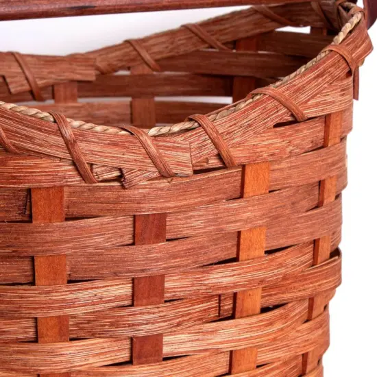 Lehman's Toilet Paper Roll Holder and Dispenser, Amish Made Handcrafted Woven Maple Toilet Paper Basket Holds 4 Rolls, 16.5 Inches High {6}