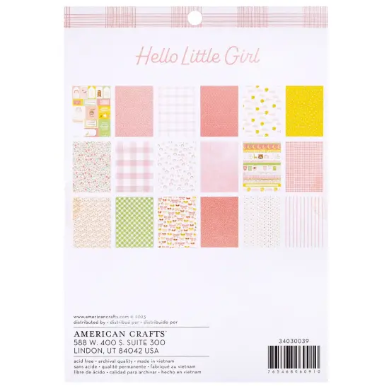 American Crafts Single-Sided Paper Pad 6"X8" 36/Pkg-Gold Foil, Hello Little Girl {2}