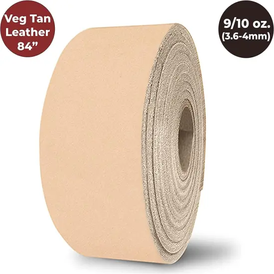 #2 Vegetable Tan Import Cowhide Leather Strip 8/9 oz Size: 50" Length and 1/2" to 4" Width {3}