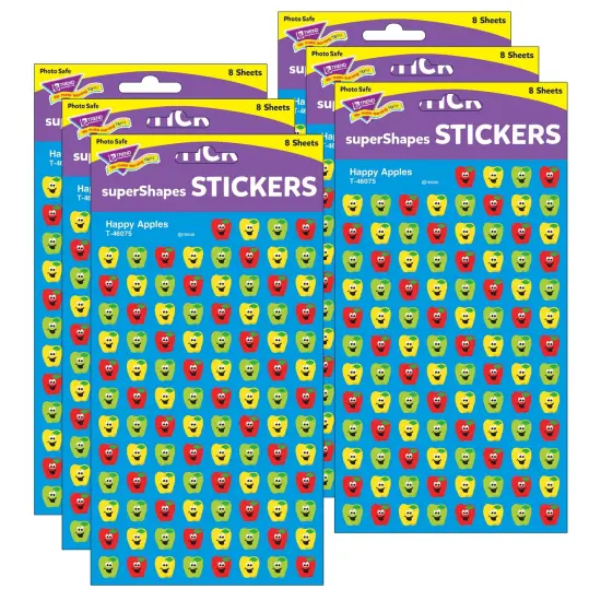Happy Apples superShapes Stickers, 800 Per Pack, 6 Packs {1}