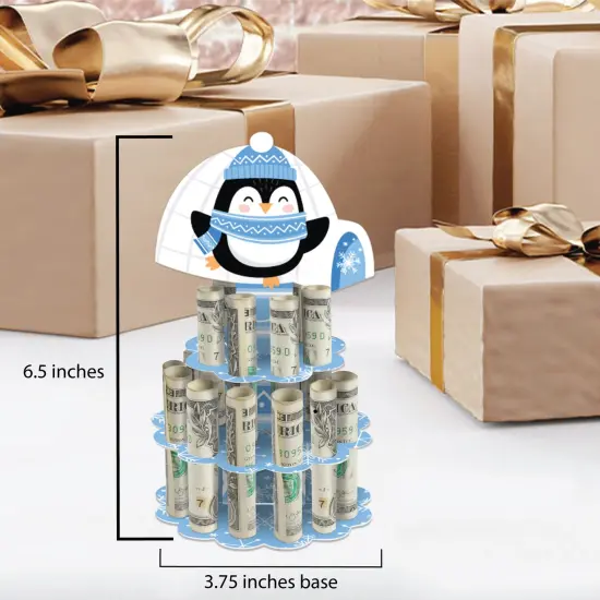 Big Dot of Happiness Winter Penguins - DIY Holiday and Christmas Party Money Holder Gift - Cash Cake {6}