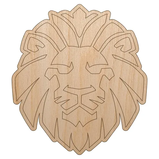Regal Lion Head Unfinished Wood Shape Piece Cutout for DIY Craft Projects {7}
