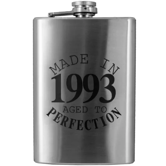 8oz Made in 1993 Aged to Perfection Stainless Steel Flask {1}