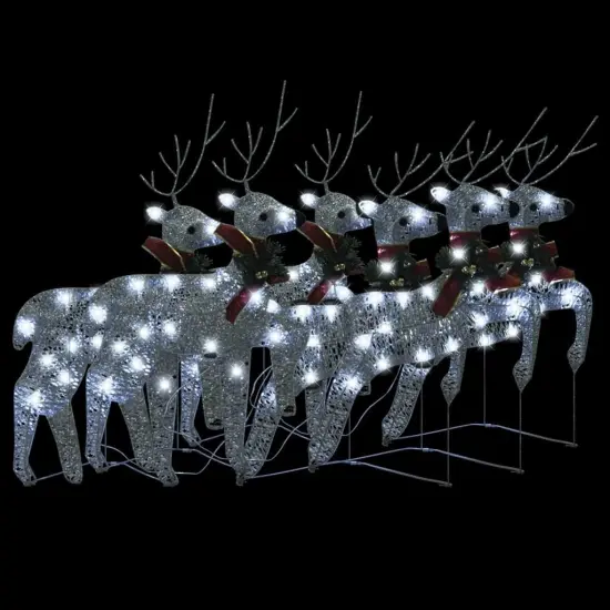 6 pcs Christmas Reindeers 120 LEDs Silver {3}