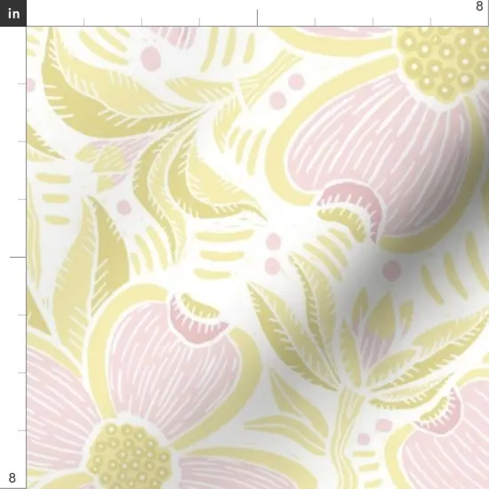 Various Fabrics by the Yard or Fat Quarter Dogwood Bouquet Spring Butterfly Pastel Pink Yellow Feminine Cheerful Playful Delicate Romantic Custom Printed Fabric by Spoonflower {4}