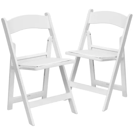 Emma and Oliver Folding Chair - Resin&ndash; 2 Pack 800LB Weight Capacity Event Chair White {1}