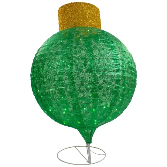 Northlight LED Lighted Twinkling Commercial Outdoor Tinsel Onion Christmas Ornament - 38" - Green {5}