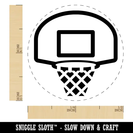Basketball Hoop and Backboard Self-Inking Rubber Stamp Ink Stamper for Stamping Crafting Planners Fuchsia {1}