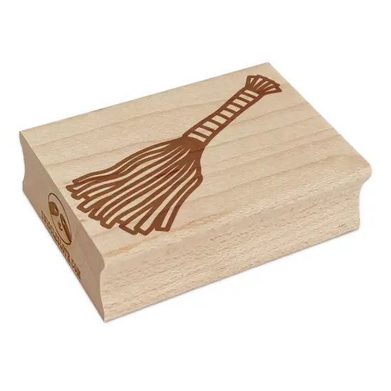 Broom Stick Krampus Witch Halloween Christmas Rectangle Rubber Stamp for Stamping Crafting {7}