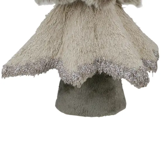Northlight Sisal and Faux Fur Christmas Tree with Glitter - 20" - Gray {5}