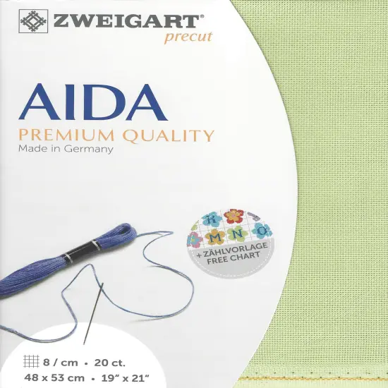 Precut Zweigart Aida extra fine 20 count Light Green {1}