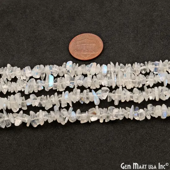 Rainbow Moonstone Chip Beads, 34 Inch, Natural Chip Strands, Drilled Strung Nugget Beads, 3-7mm, Polished, GemMartUSA (CHRM-70001) {2}