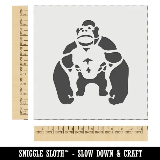 Brawny Gorilla Ape Wall Cookie DIY Craft Reusable Stencil {1}