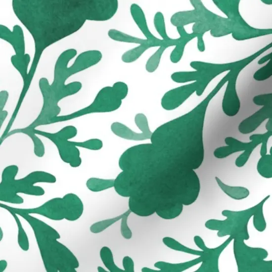 Various Fabrics by the Yard or Fat Quarter Botanical Floral Jade Green White Vintage Emerald Large Scale Custom Printed Fabric by Spoonflower {7}