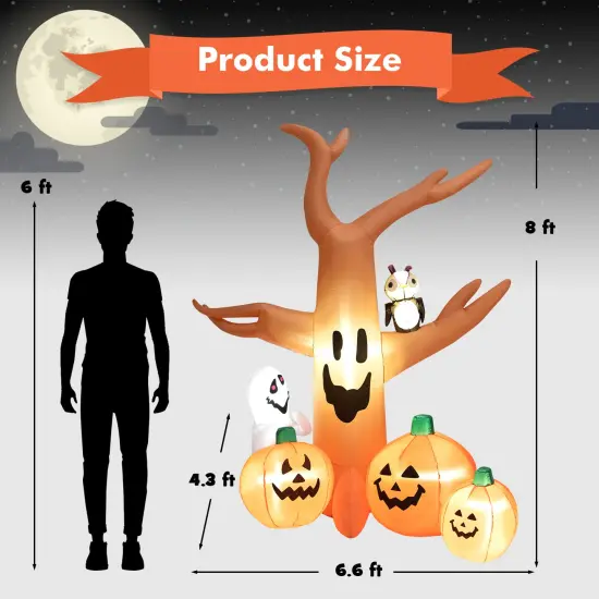 8 Feet Halloween Inflatable Dead Tree with LED Lights {3}