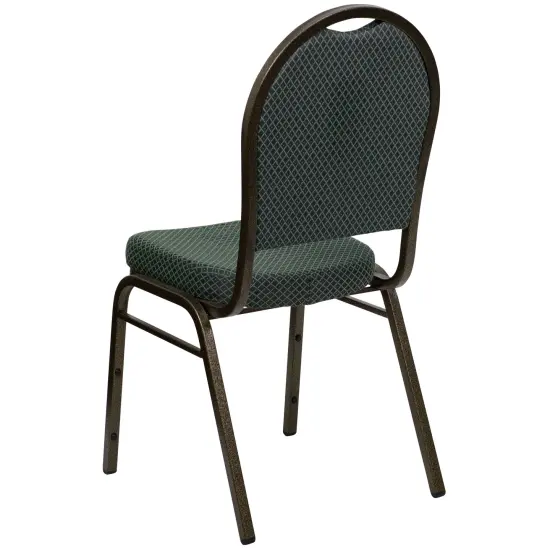 Emma and Oliver Dome Back Stacking Banquet Dining Chair GreenFab/GoldVein {4}