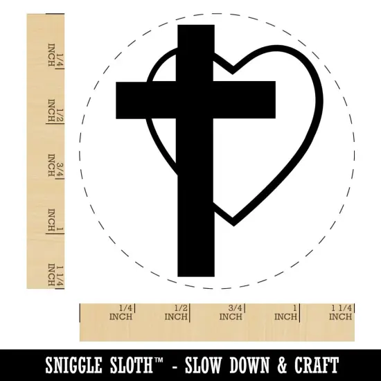Cross and Heart Love Christian Rubber Stamp for Stamping Crafting Planners {1}