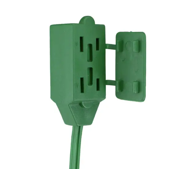 Northlight Indoor Power Extension Cord with 3-Outlets and Foot Switch - 15' - Green {4}