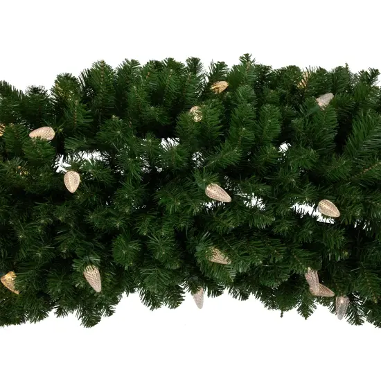 Northlight Pre-Lit Giant Commercial Pine Wreath - 12ft - LED C9 Warm White Lights Green {5}