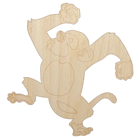 Fun Dancing Monkey Unfinished Wood Shape Piece Cutout for DIY Craft Projects {7}