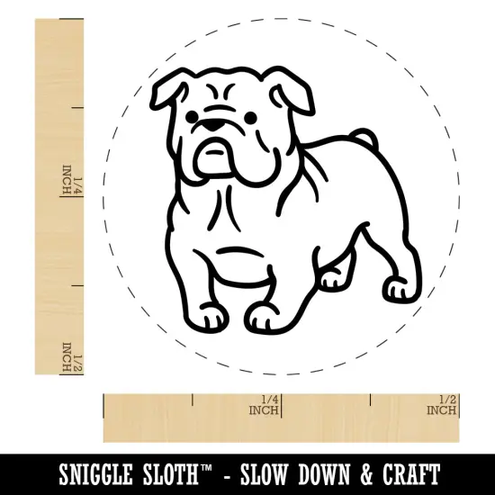 English Bulldog Standing Dog Self-Inking Rubber Stamp for Stamping Crafting Planners Black {1}