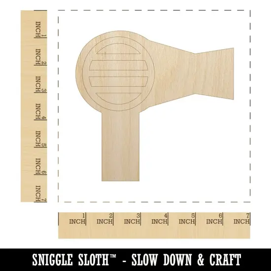 Hair Dryer Solid Unfinished Wood Shape Piece Cutout for DIY Craft Projects {1}