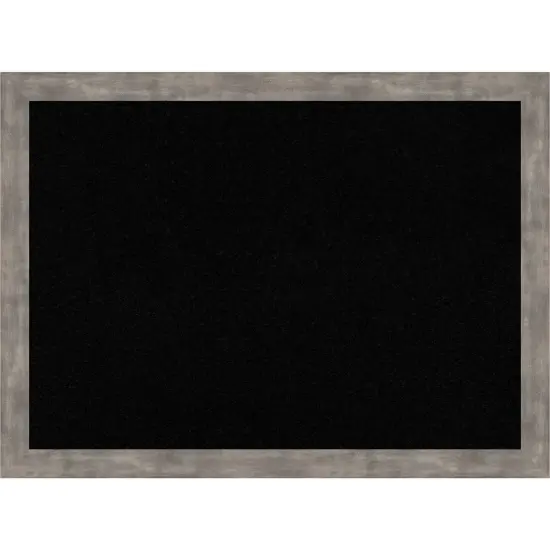 Marred Wood Framed Corkboard, Black Cork Marred Silver {7}