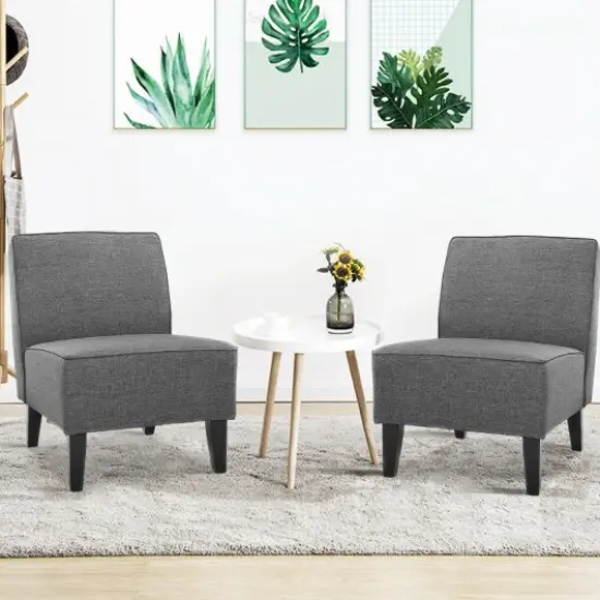 Contemporary Decor Solid Armless Accent Chair {3}