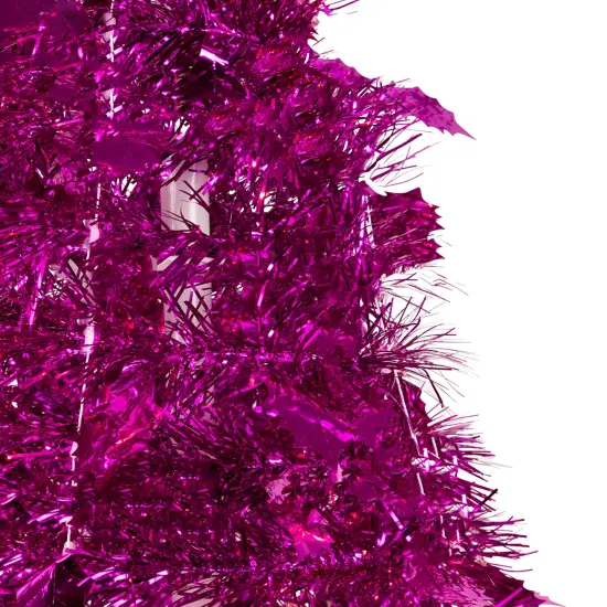 Northlight 4' Pink Tinsel Pop-Up Artificial Christmas Tree, Unlit {4}