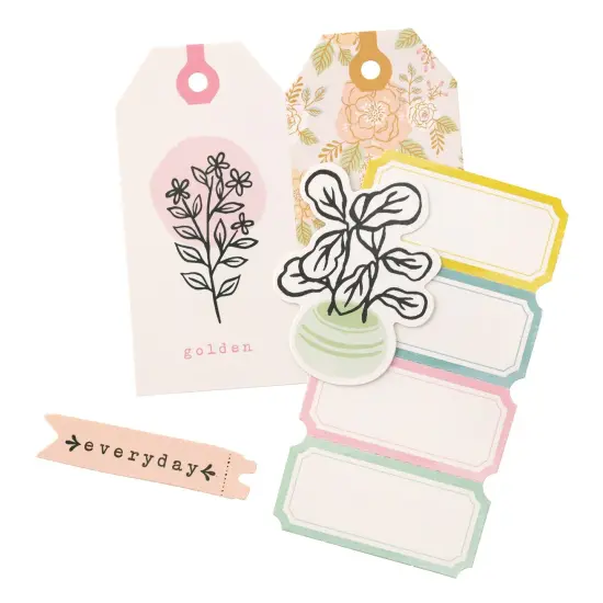 Gingham Garden Ephemera Die-Cuts 50/Pkg-Icons W/Gold Foil Accents {3}