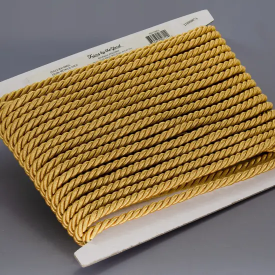 10 yards of Holly 3/8" Metallic Twisted Cord Trim | 10 yard cut Metallic Black {3}