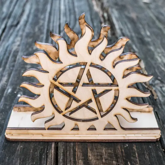 Napkin Holder - Anti Possession - Raw Wood Craft {1}