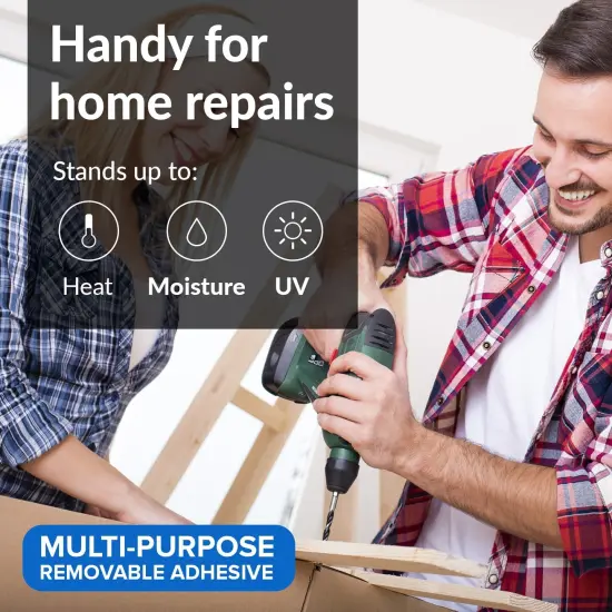 Clear Double Sided Tape for Crafts 2 inch Wide Heavy Duty Adhesive Tape Two Side Strong Sticky Thin Heavy Duty Mounting for Poster Carpet Wall Safe Doublesided Stick - 90FT x 2" {6}