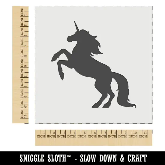 Majestic Unicorn Rearing Up Wall Cookie DIY Craft Reusable Stencil {1}