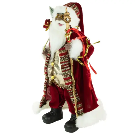 Northlight 24" African American Santa Claus with Gift Bag Christmas Figure Red {5}