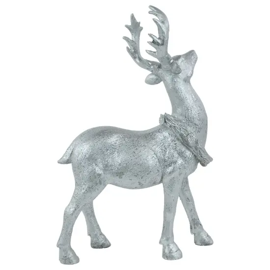 Northlight Standing Glitter Reindeer Decoration - 10.75" - Silver {5}