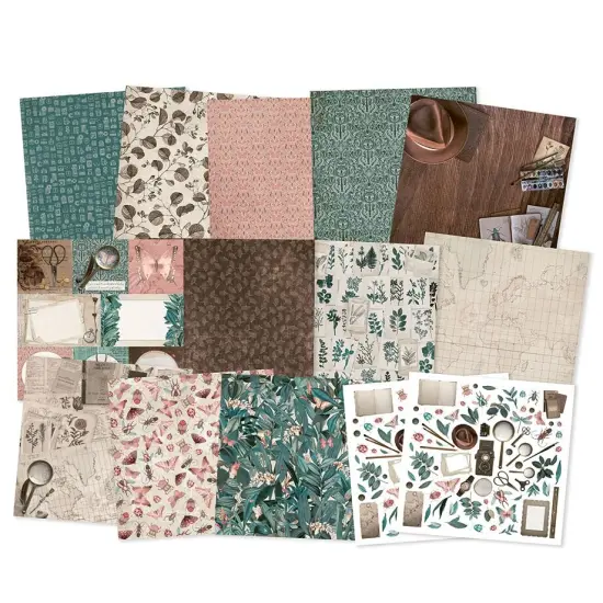 P13 Double-Sided Paper Pad 12"X12" 12/Pkg-Naturalist {4}