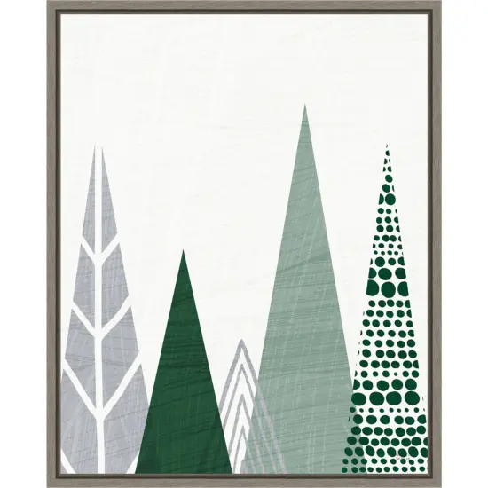 Geometric Forest III Green Gray by Michael Mullan Canvas Art Framed {1}