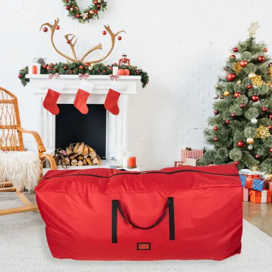 Northlight 65" Red and Black Artificial Christmas Tree Storage Bag {3}