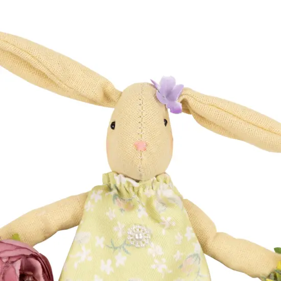 Northlight Girl Bunny Artificial Floral Easter Wreath - 10" - Green Yellow {7}