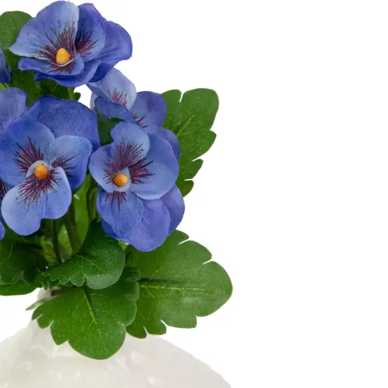 Allstate Pansy Artificial Floral Pick Spray - 8" - Blue and Green {5}