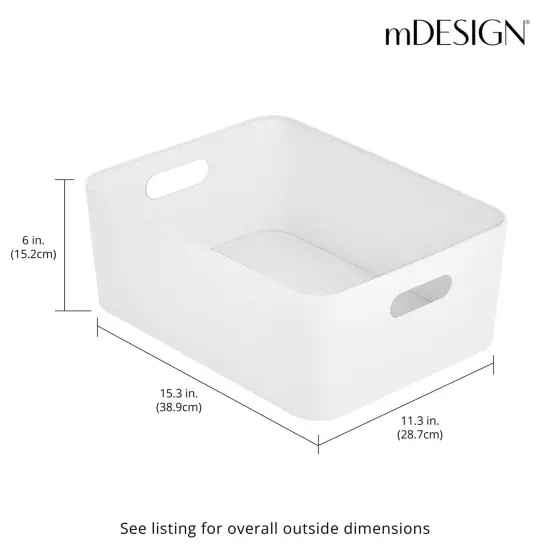 mDesign Large Metal Kitchen Storage Container Bin with Handles {3}