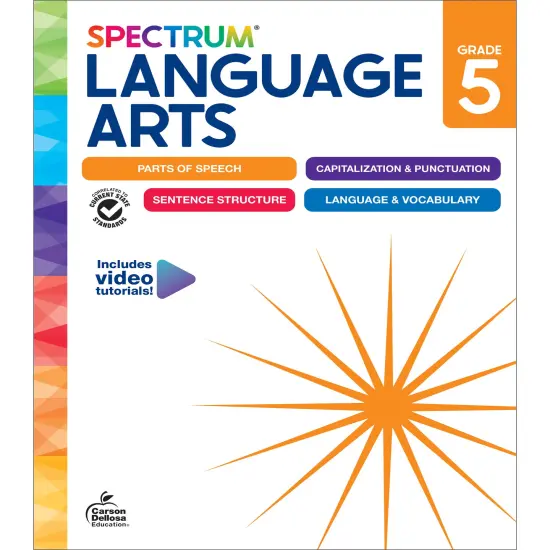 Spectrum Language Arts 5th Grade Workbook, ELA Books for Kids Ages 10-11 Covering Parts of Speech, Vocabulary, English Grammar, Sentence Structure, and More, Classroom or Homeschool Curriculum {1}