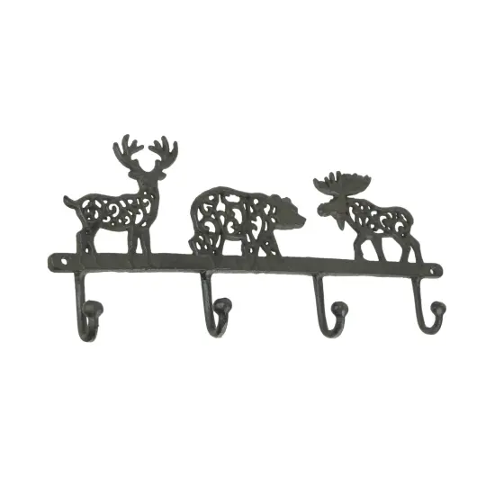 Cast Iron Moose Bear Deer Hook Rack Wall Mounted Coat Holder Cabin Home Decor {1}