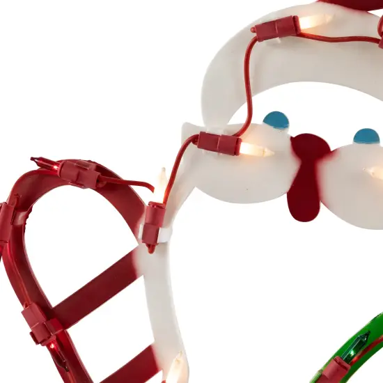 Northlight 17.5" Lighted Santa Claus with Gift Sack Outdoor Christmas Window Silhouette Red {6}