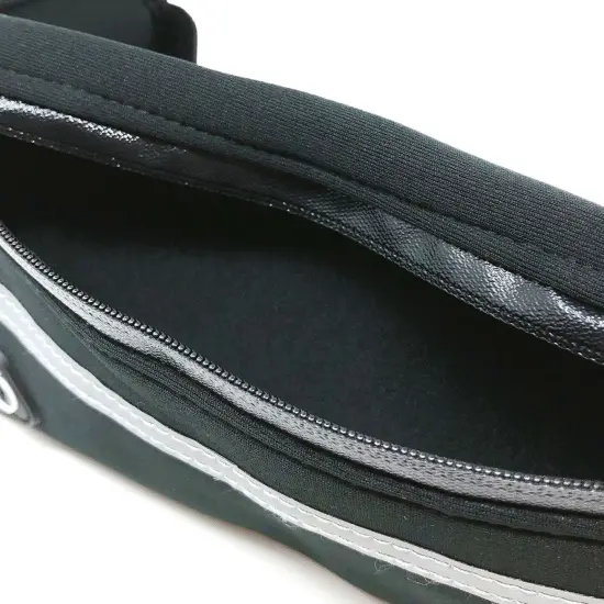 Wrapables Adjustable Neoprene Running Belt, Waterproof Fanny Pack, Workout Pouch for Running Jogging Hiking Black {6}