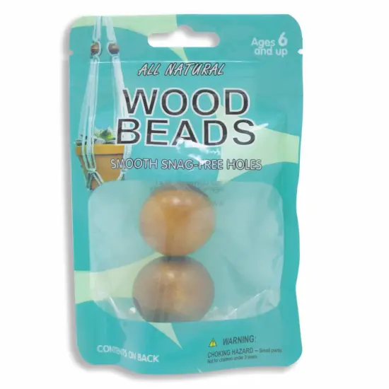Pepperell Braiding Round Wood Bead 32mm-Maple {1}