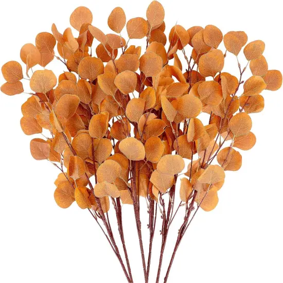4pcs Fall Stems Artificial Eucalyptus Leaves Artificial Autumn Branches Table Centerpiece {1}