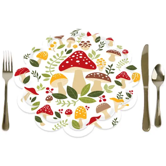 Big Dot of Happiness Wild Mushrooms - Red Toadstool Party Round Table Decorations - Paper Chargers - Place Setting For 12 {1}
