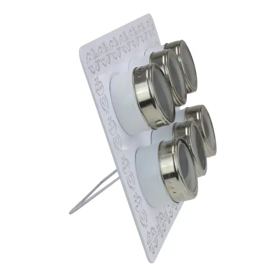 Avon 11" White and Silver Magnetic Tins Multi Purpose Organizer {3}